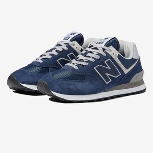 New Balance 574 Core navy blue sneakers size 9.5 women, size 8 men.  NIB